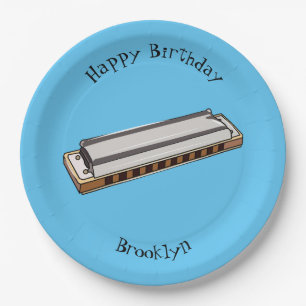 Prato De Papel Ilustração de desenho da Harmonica