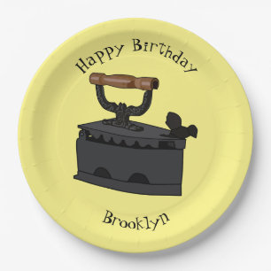 Prato De Papel Ilustração de desenho de ferro do carvão