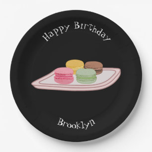 Prato De Papel Ilustração de desenho de Macaron