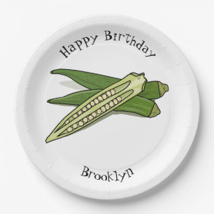 Prato De Papel Ilustração de desenho de Okra