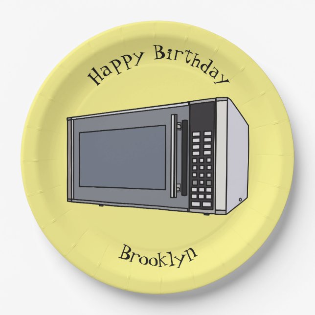 Prato De Papel Ilustração de desenho em micro-ondas (Frente)