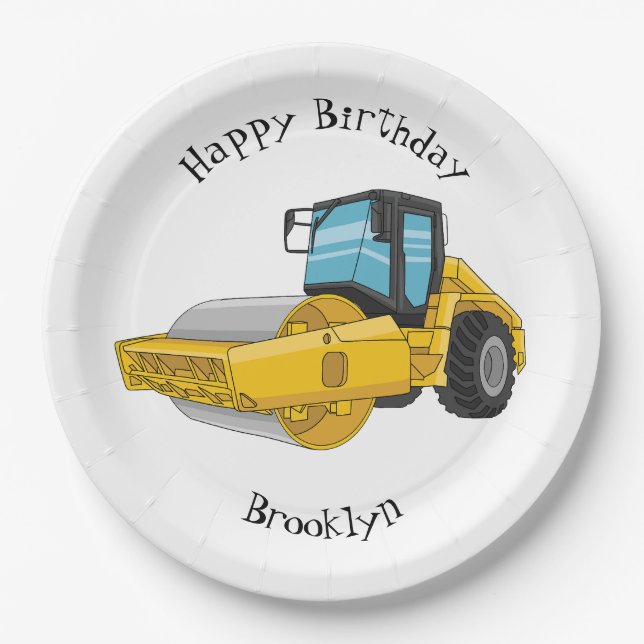 Prato De Papel Ilustração de desenho em rolo de estrada (Frente)