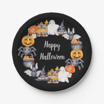 Ilustração de Halloween Feliz Preto Fofo