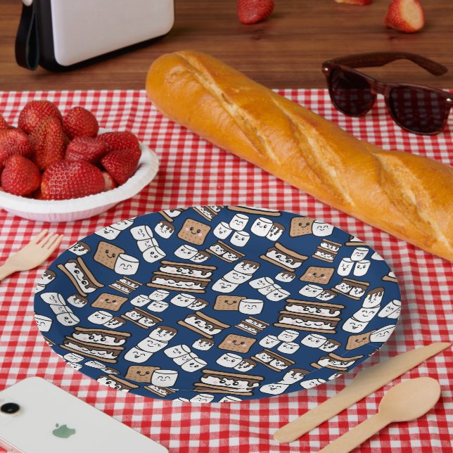 Prato De Papel Ilustração de Márshmallow de Pequenos Esforços (Piquenique)