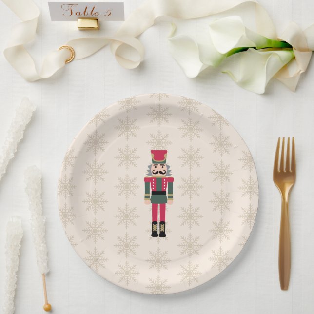 Prato De Papel Ilustração de quebra-nozes padrão de floco de neve (Casamento)