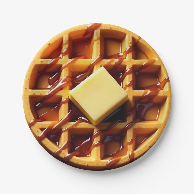 Prato De Papel Ilustração de waffle (Frente)