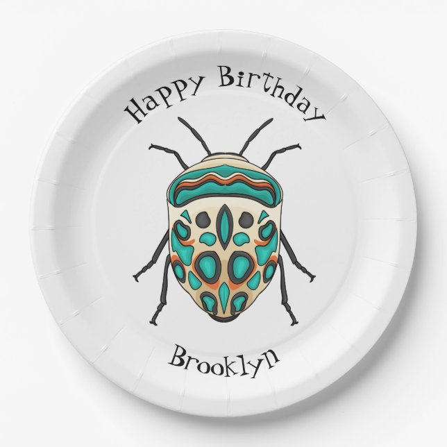 Prato De Papel ilustração do desenho animado do inseto Picasso (Frente)