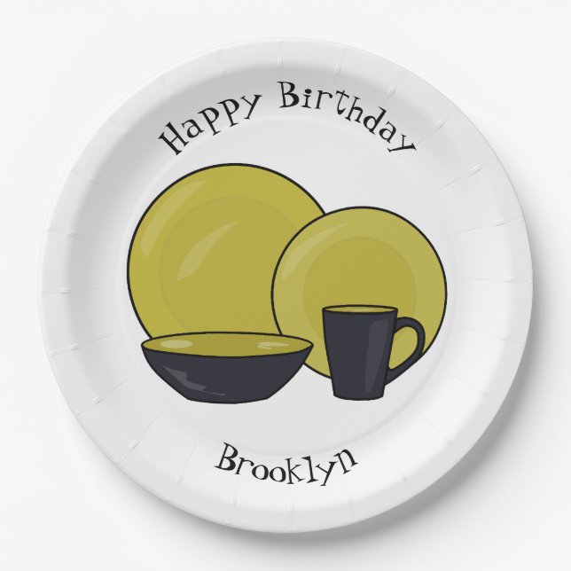 Prato De Papel ilustração do desenho de desenho de tabela (Frente)