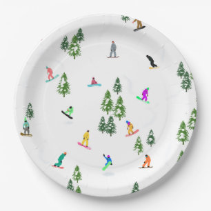 Prato De Papel Ilustração do Freeride Snowboarder Snowboard