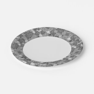 Prato De Papel ilustração do padrão de rabiscos