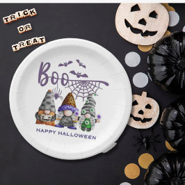 Prato De Papel Ilustração dos Gnomos do Boo Halloween