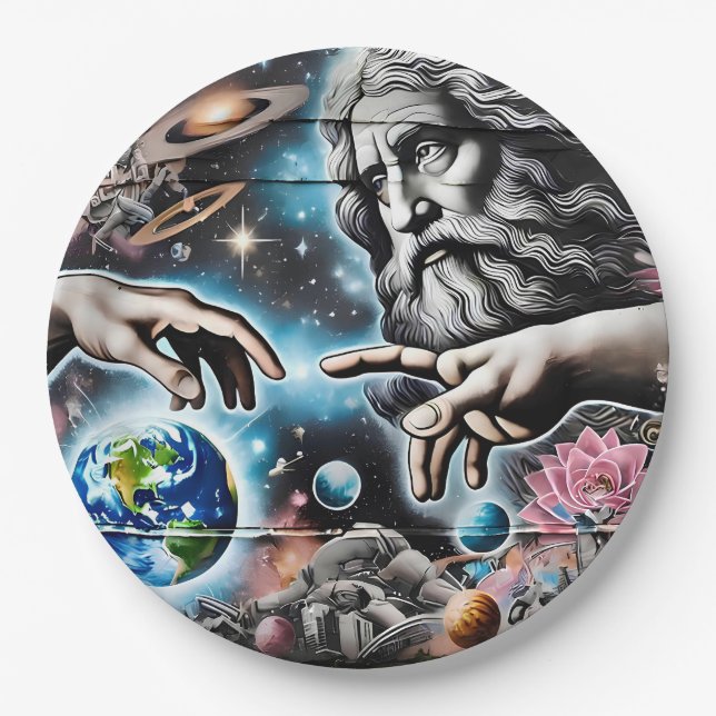 Prato De Papel  image of god creating the universe (Frente)