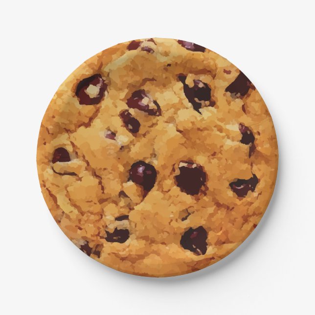 Prato De Papel Imagem Chip Cookie Chocolate (Frente)