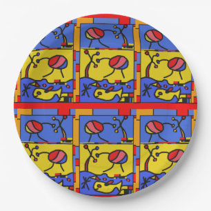 Prato De Papel Imagem com arte moderna dos peixes