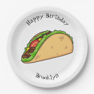 Prato De Papel Imagem de desenho animado do Taco