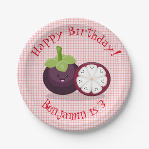 Prato De Papel Imagem de desenho animado roxo e bonito