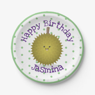 Prato De Papel Imagem de desenhos animados bonitos e felizes em D