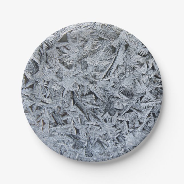 Prato De Papel Imagem de Textura de Cristais de Gelado (Frente)