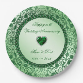 Prato De Papel Imagem do 55º aniversário de casamento