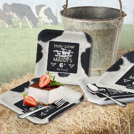 Prato De Papel Impressão animal Santa Vaca Pasta de Papagaio de A