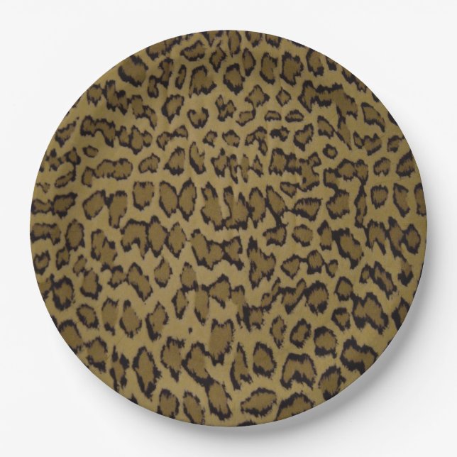 PRATO DE PAPEL IMPRESSÃO DE ANIMAL LEOPARDO (Frente)