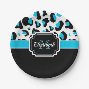 Prato De Papel Impressão de Leopardo Bonito