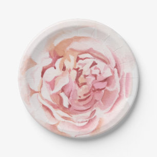 Prato De Papel Impressão de Peônia Pintada à Mão Maravilhosamente