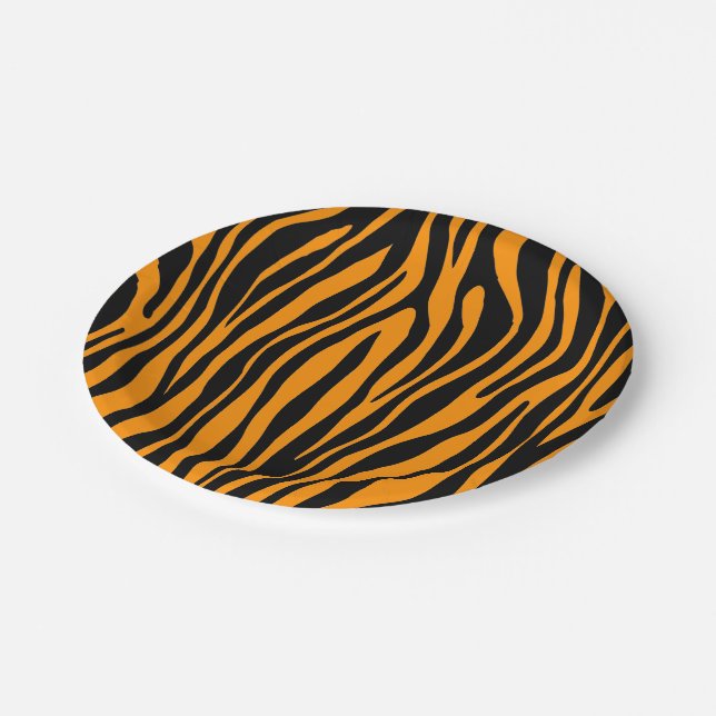 Prato De Papel Impressão de Princeton Orange Zebra (Inclinado)
