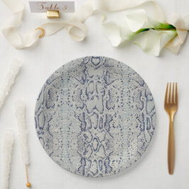 Prato De Papel Impressão em animais de cinza e Cobra azul