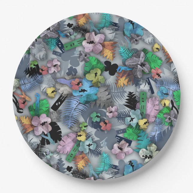 Prato De Papel Impressão Havaiana de Construção Inovadora  (Frente)