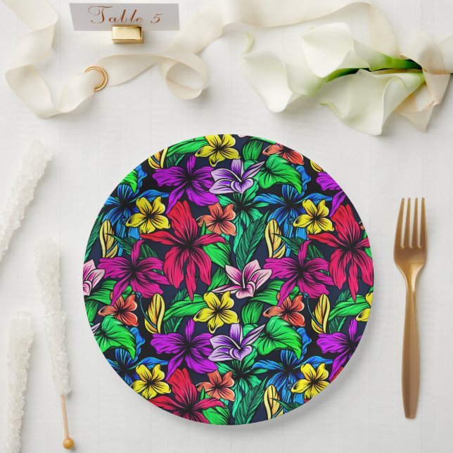 Prato De Papel Impressão havaiano (Casamento)