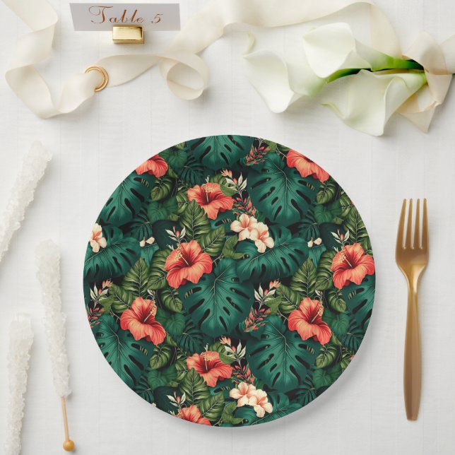 Prato De Papel Impressão havaiano (Casamento)