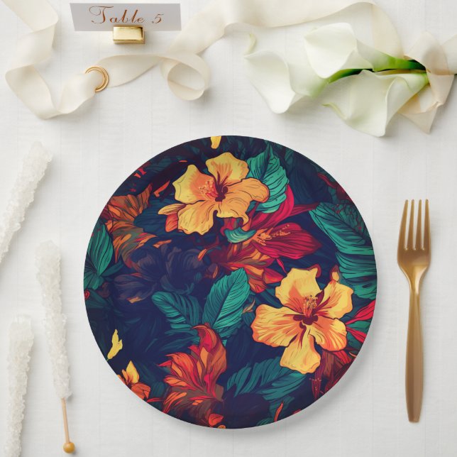 Prato De Papel Impressão havaiano (Casamento)