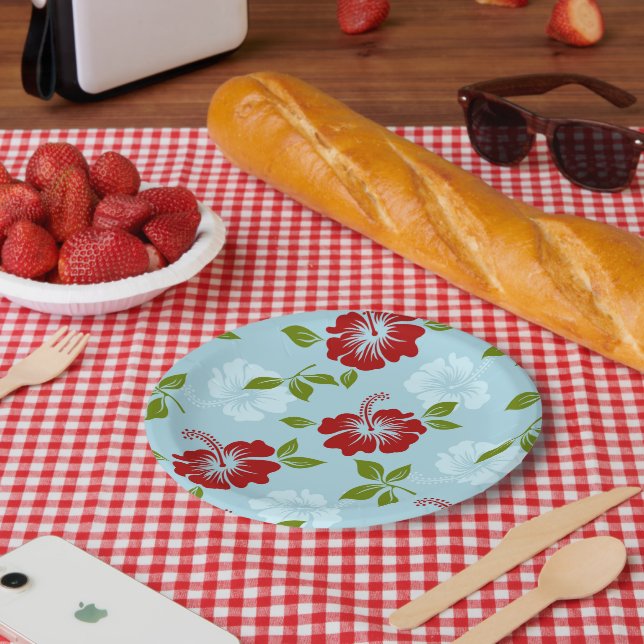 Prato De Papel Impressão havaiano (Piquenique)