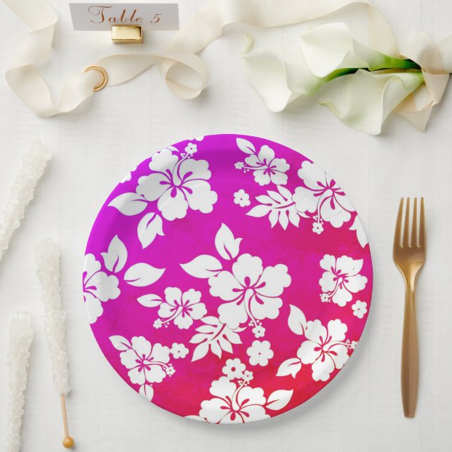 Prato De Papel Impressão havaiano (Casamento)