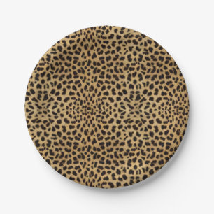 Prato De Papel Impressão Leopardo