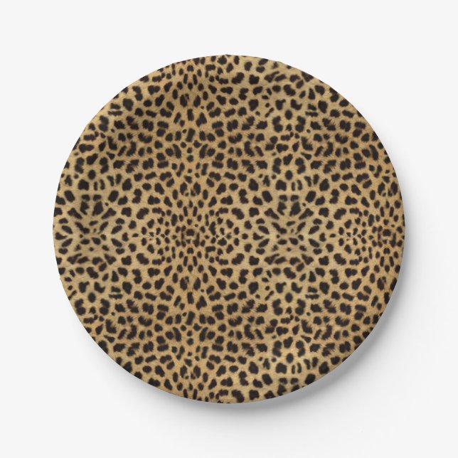 Prato De Papel Impressão Leopardo (Frente)