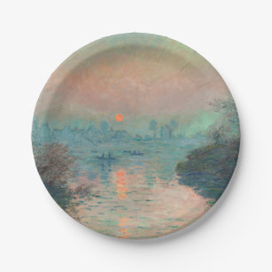 Prato De Papel Impressionismo das Belas Artes do Monet Sunset