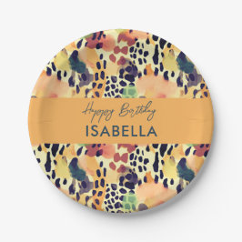 Prato De Papel Impressões de Peles de Animais da Savana Padrões C