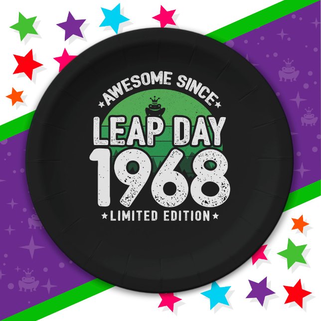 Prato De Papel Incrível Desde 1968 Dia do Ano Leap Fev 29 Anivers (Criador carregado)