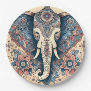 Prato De Papel Incrível Elefante Estilo Indiano
