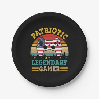 Prato De Papel Independência Americana do Gamer Legendário Patrió