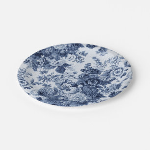 Prato De Papel Indigo Blue Floral Toile No.3