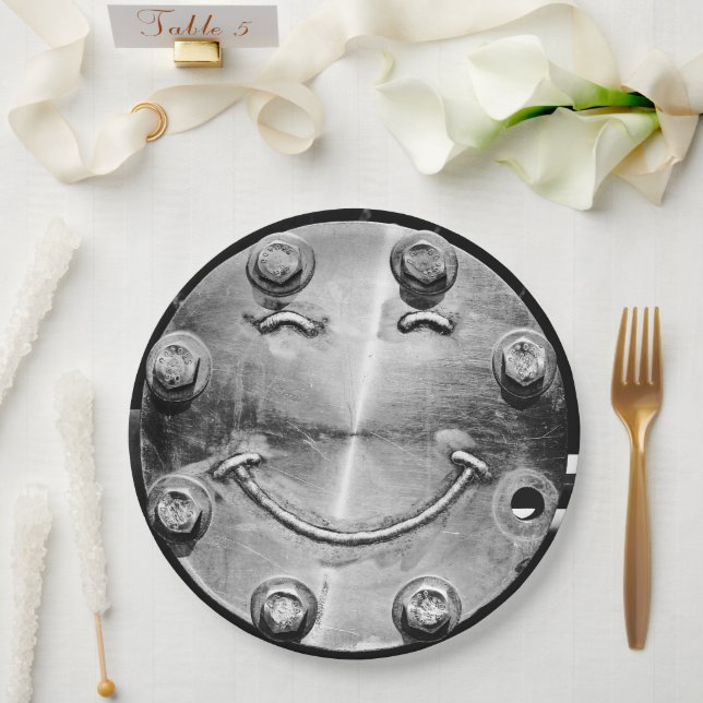 Prato De Papel INDUSTRIAL SMILEY FACE Paper Plate (Casamento)