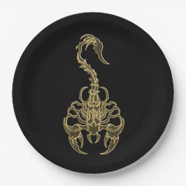 Prato De Papel Inseto muito peçonhento venenoso Dourado do