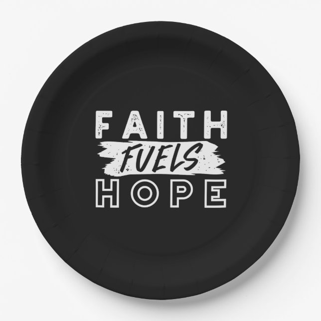 Prato De Papel Inspirational Faith Quote – Faith Fuels Hope (Frente)