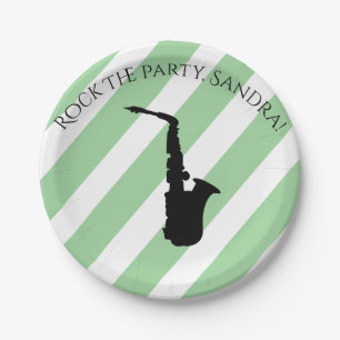 Prato De Papel Instrumentos Musicais Cute Saxofone Rock And Roll