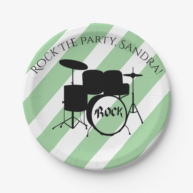 Prato De Papel Instrumentos Musicais De Pedra E Roll De Guitarra  (Frente)