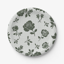 Prato De Papel intricate dark floral patterns on a light back 