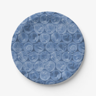 Prato De Papel Invólucro com bolhas de ar azul
